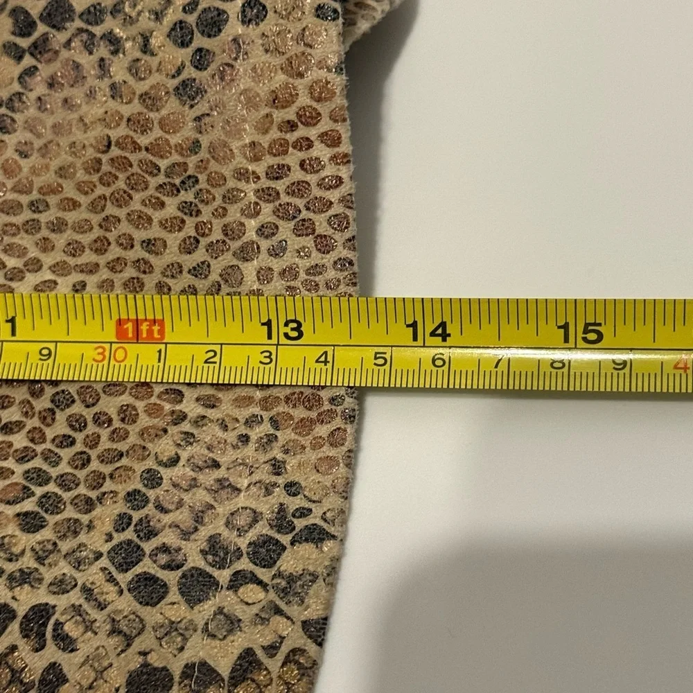 Haute Monde Snakeskin Print Button Front Wrap Layered Skort Size Medium Mini Tan